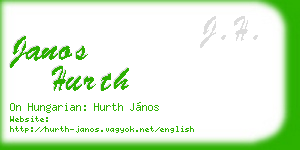janos hurth business card
